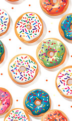 cookies and bread in an illustrator doodle graphic style