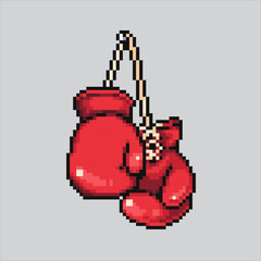 Pixel art illustration Boxing Gloves. Pixelated Boxing Gloves. Boxing Gloves pixelated for the pixel art game and icon for website and video game. old school retro.