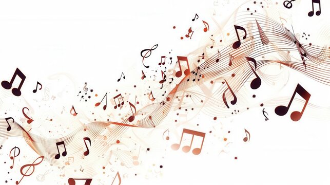 Harmony of Music. Creative background with transparent music notes