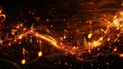 Obraz premium Melodic Harmony. Creative musical notes on a transparent background concept