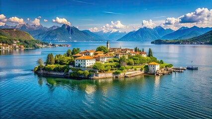 Expansive view of Isola dei Pescatori, Isola Bella