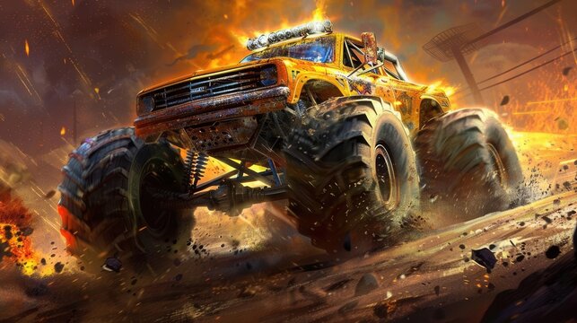Spectacular Monster Jam Show. Thrilling adrenaline-pumping monster truck action