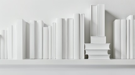 Fototapeta premium White books on white background