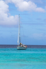 Sailboat off of Grand Turk, Turks and Caicos.