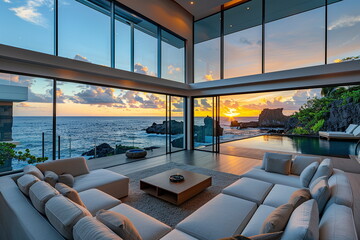 Fototapeta premium Contemporary Haven in Hawaii's Serene Luxury Generated by AI