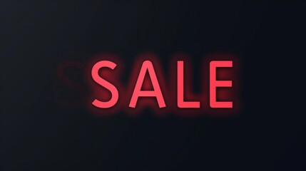 A bright red neon sign reads SALE against a black background