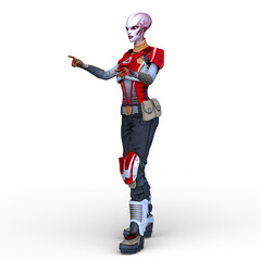 女性エイリアン　3DCGレンダリング