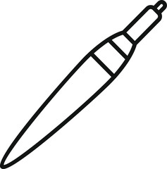 Simple electronic cigarette device for vaping icon with black thin line on white background