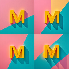 Pack x 4, Colorful Cardstock Letters: Varied Fonts and Pastel Colors for the Complete Alphabet and Additional Symbols, A B C D E F G H I J K M N L LL O P Q R  S T U V W X Y Z ?