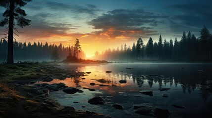 Fototapeta premium beautiful nature landscape panoramic photo