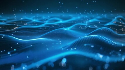 background digital wave connection in blue footage - Powered by Adobe