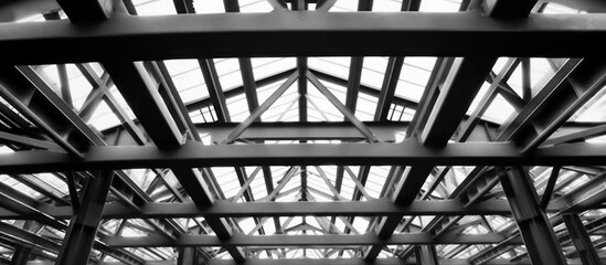 Fototapeta premium Black and White Abstract Steel Structure
