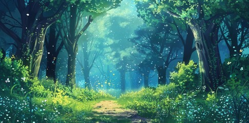 Enchanted Mystical Forest. Fantasy theme concept