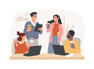 Morning in the office isolated cartoon vector illustrations.