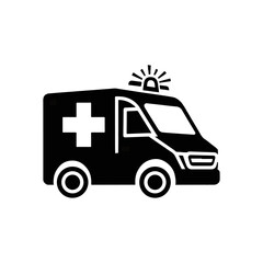 Medical Ambulance Silhouette Logo Vector