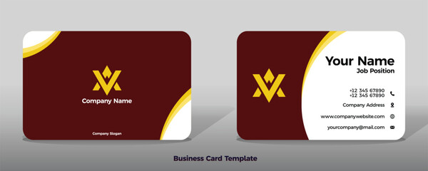 Business card template vector color abstract geometry card business finance industrial people brown yellow