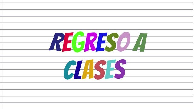 Animaci&oacute;n de letras "Regreso a clases" con letras coloridas