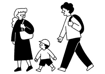 Boys going out with their parents_2