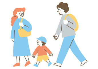 Boys going out with their parents_Colors