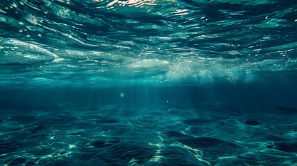 Underwater shot of sea surface with waves