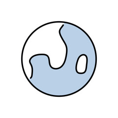 Earth icon design with white background stock illustration