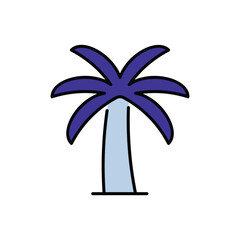 Palm Tree icon design with white background stock illustration