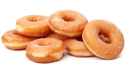 Pile of Donuts on White Background