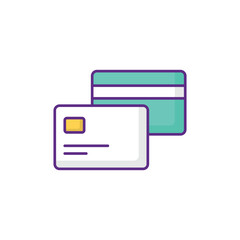 Credit Card icon design with white background stock illustration