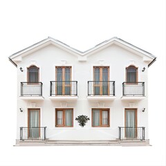 Fototapeta premium Quadruplex House Isolated on White Background