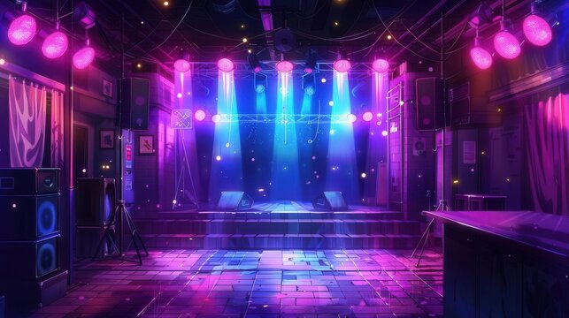 Colorful Karaoke Night. Fun and lively karaoke background concept