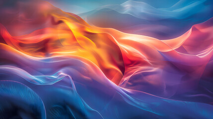 Fototapeta premium Abstract background of flowing and colorful fabric, creating a vibrant and dynamic visual