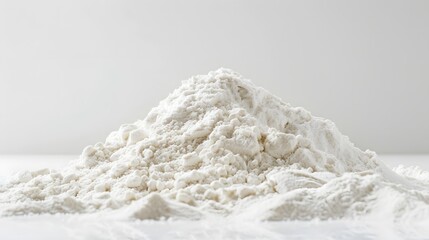 Heap of flour on white background. 