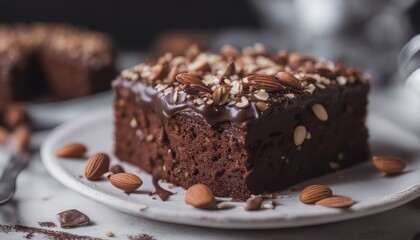 Vegan chocolate almond paleo cake