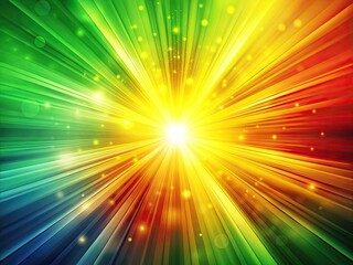 Obraz premium Vibrant gradient abstract background featuring radiant colors of yellow, orange, green, and blue, evoking the lively spirit of Jamaican reggae cultural heritage.