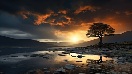 beautiful nature landscape panoramic photo