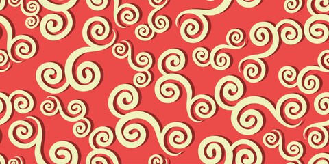Seamless floral pattern with swirls for wallpaper, textile, printing.