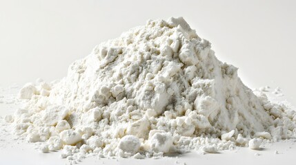 Heap of flour on white background. 