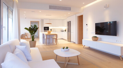 Comfortable hotel room with pink interior ornament for elegant impression