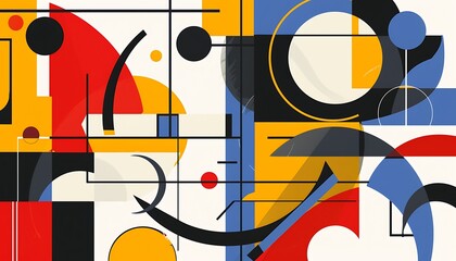Obraz premium Abstract Geometric Composition in Vibrant Colors