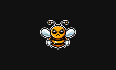 bee vector illustration flat design logo