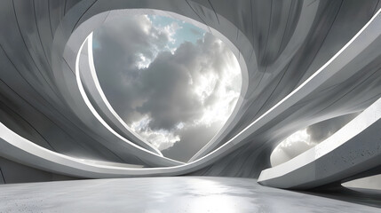 futuristic spiral line structure background