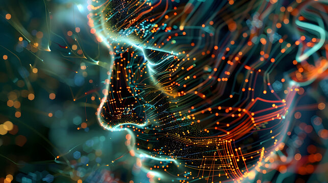 Robot head composed of artificial intelligence AI circuit electronic circuit