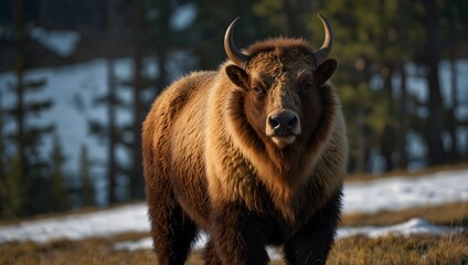 Fototapeta premium The diverse wildlife thriving in Yellowstone's vast wilderness ai_generated