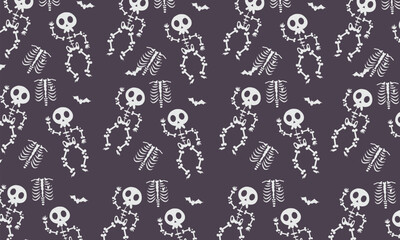 Vintage Halloween Wallpaper, skull seamless wallpaper, halloween retro background 