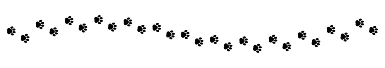 猫の足跡　ライン　線　曲線　イラスト　ベクター　黒 © suorun