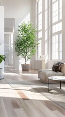 Naklejka premium Modern living room stock photo Living Room, Apartment, Indoors, Sparse, Home Showcase Interior