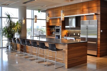 Fototapeta premium Modern office space kitchen interior 