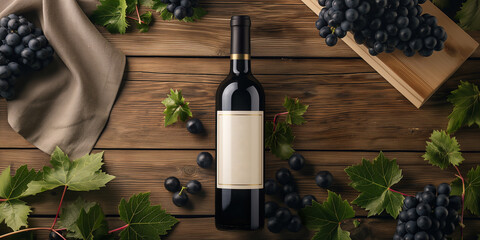 red bottle and glass of wine