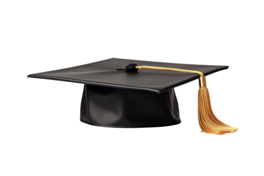 Academic achievement symbolized with cap and diploma On PNG Background
