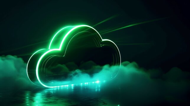 Digital Cloud Computing with green speed motion